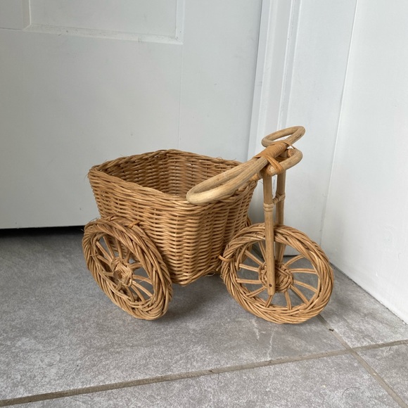 Wicker Bike Plant Holder - Picture 2 of 7